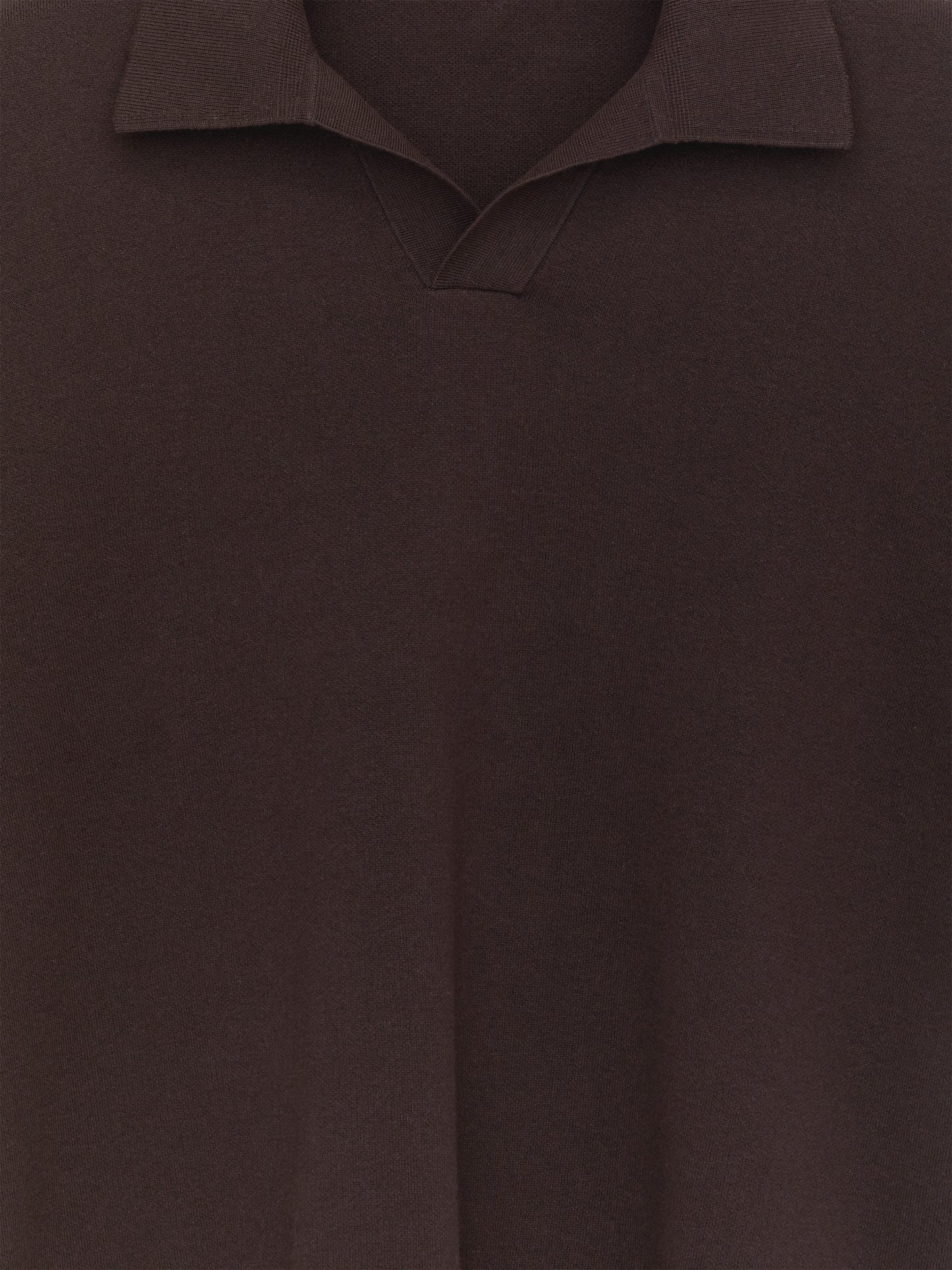 Cotton Silk Blend Polo Shirt - Brown - Image 6