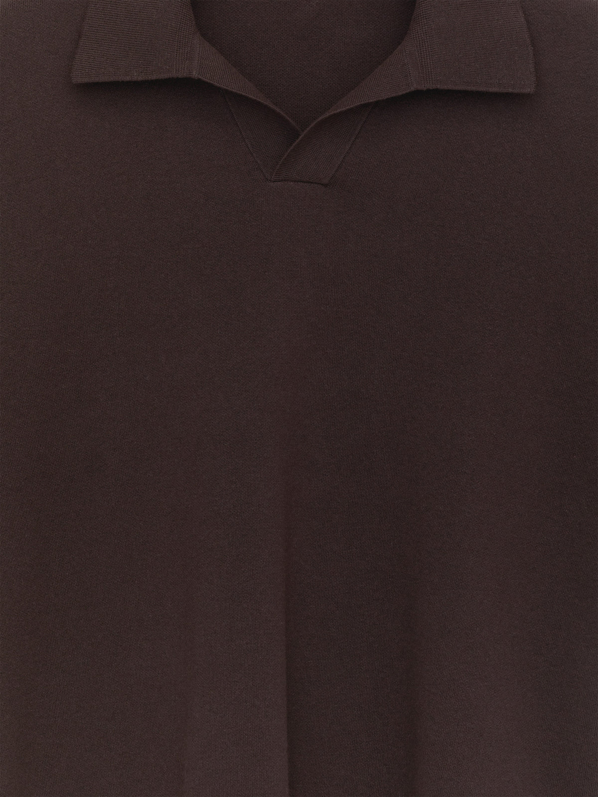 Cotton Silk Blend Polo Shirt - Brown - Image 6