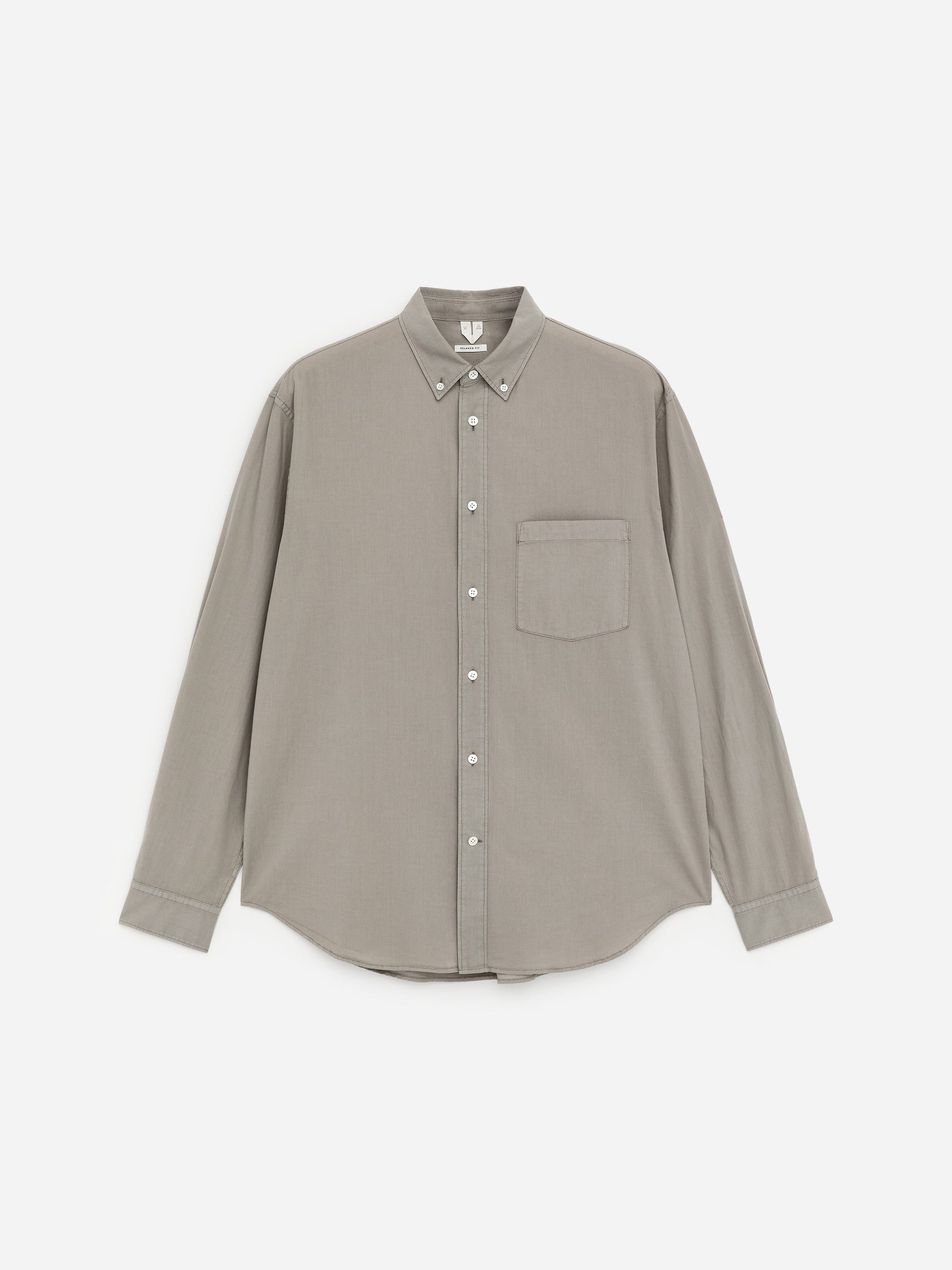 Relaxed Poplin Shirt - Grey - Image 5