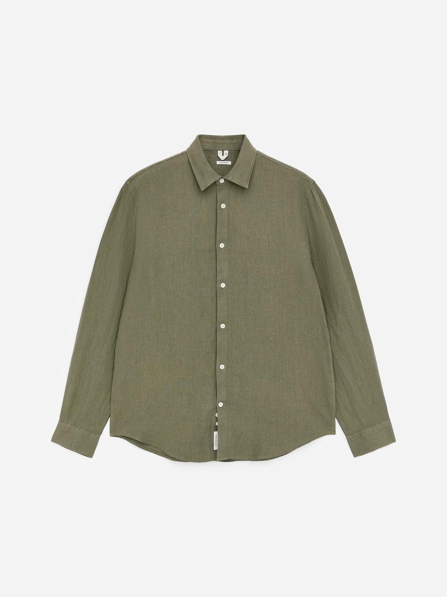 Regular Linen Shirt - Green - Image 6