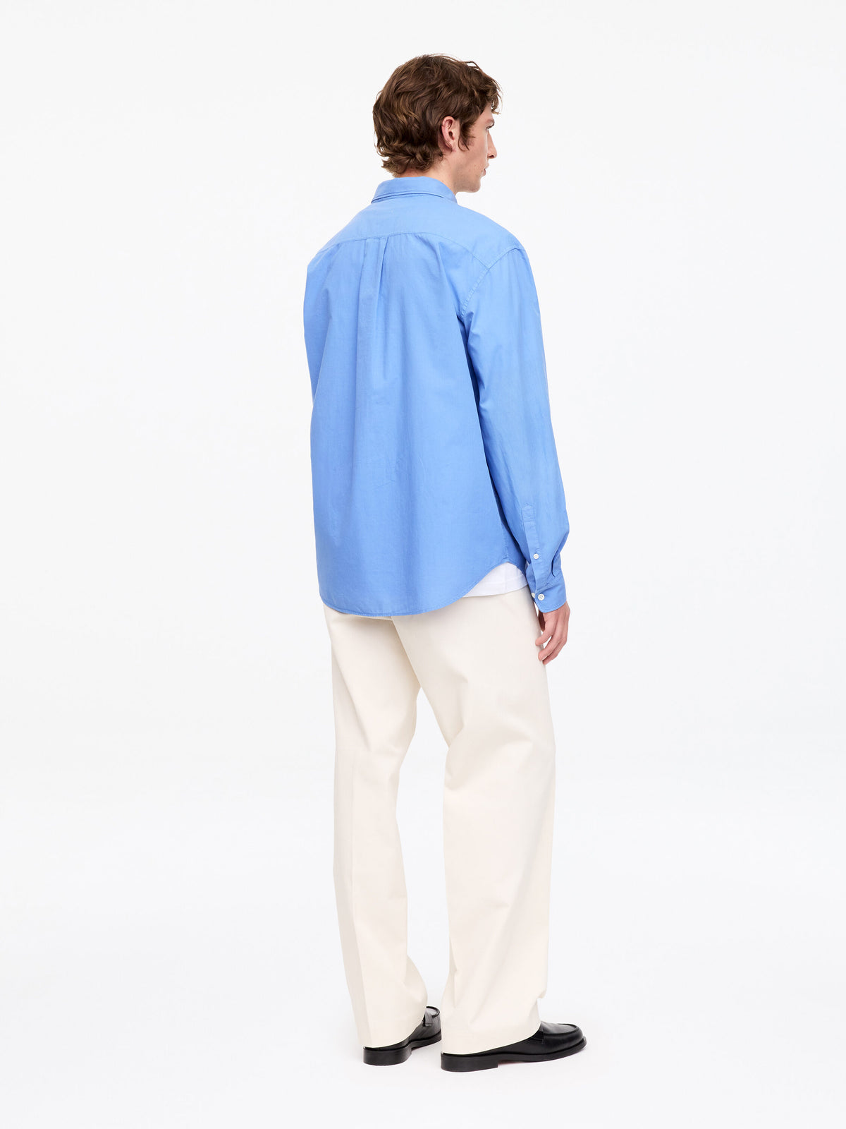 Relaxed Poplin Shirt - Blue - Image 4