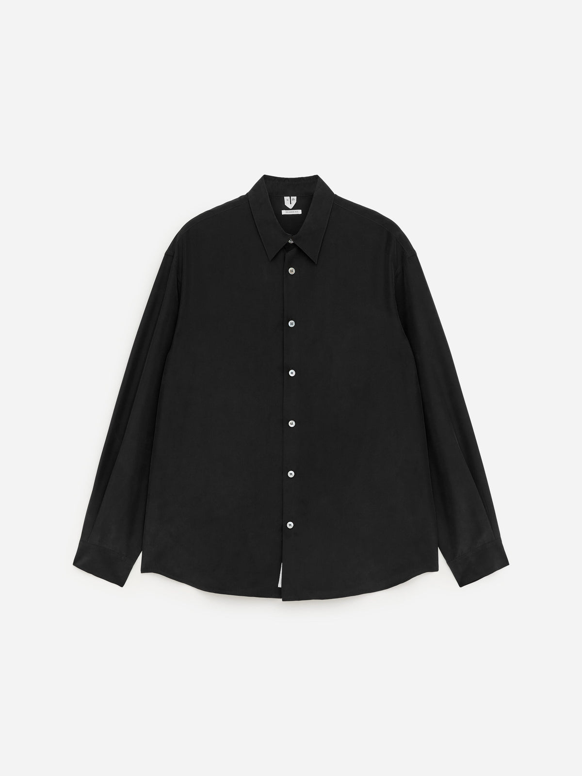 Relaxed Silk Shirt - Black - Image 5