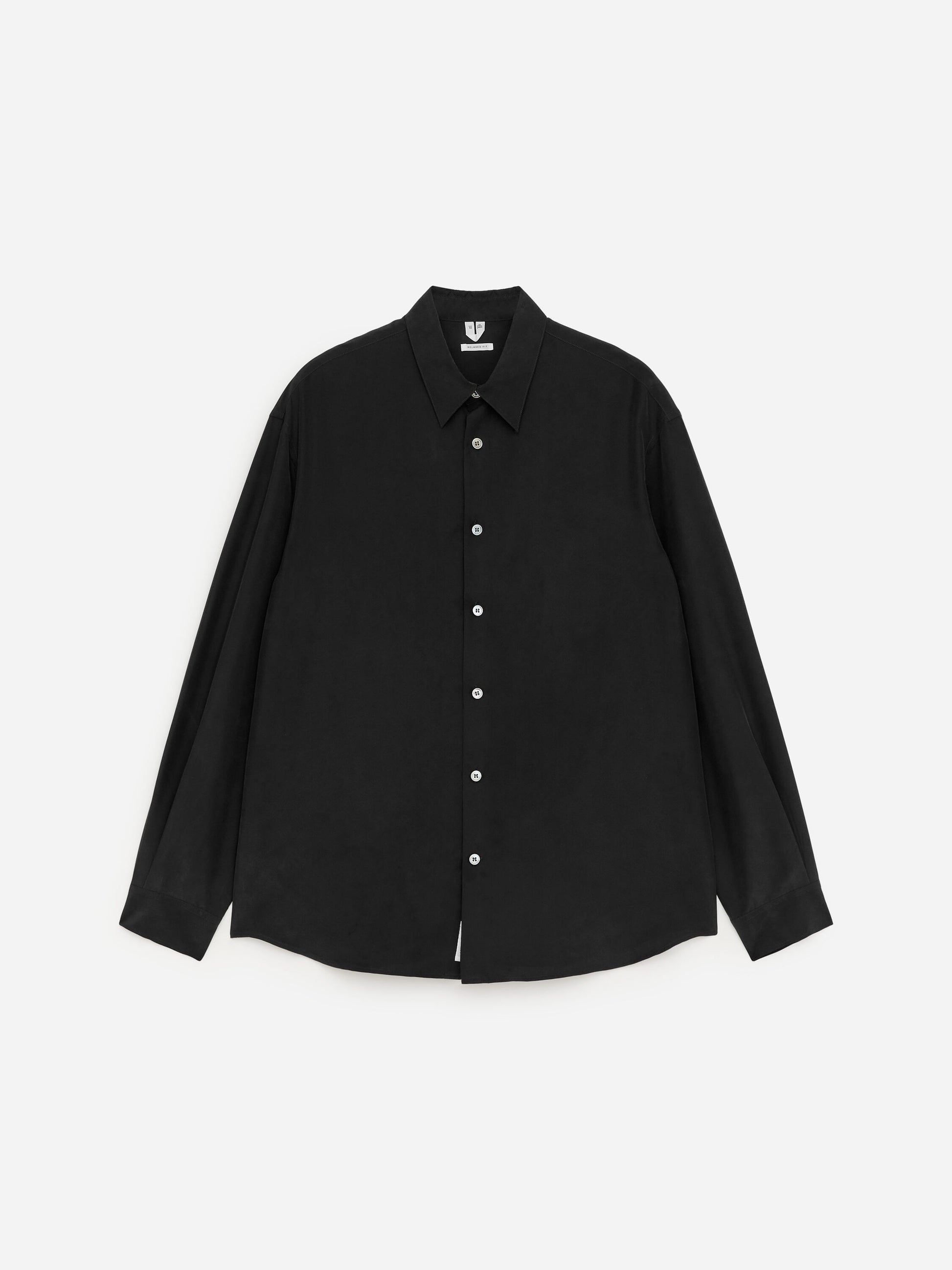 Relaxed Silk Shirt - Black - Image 5