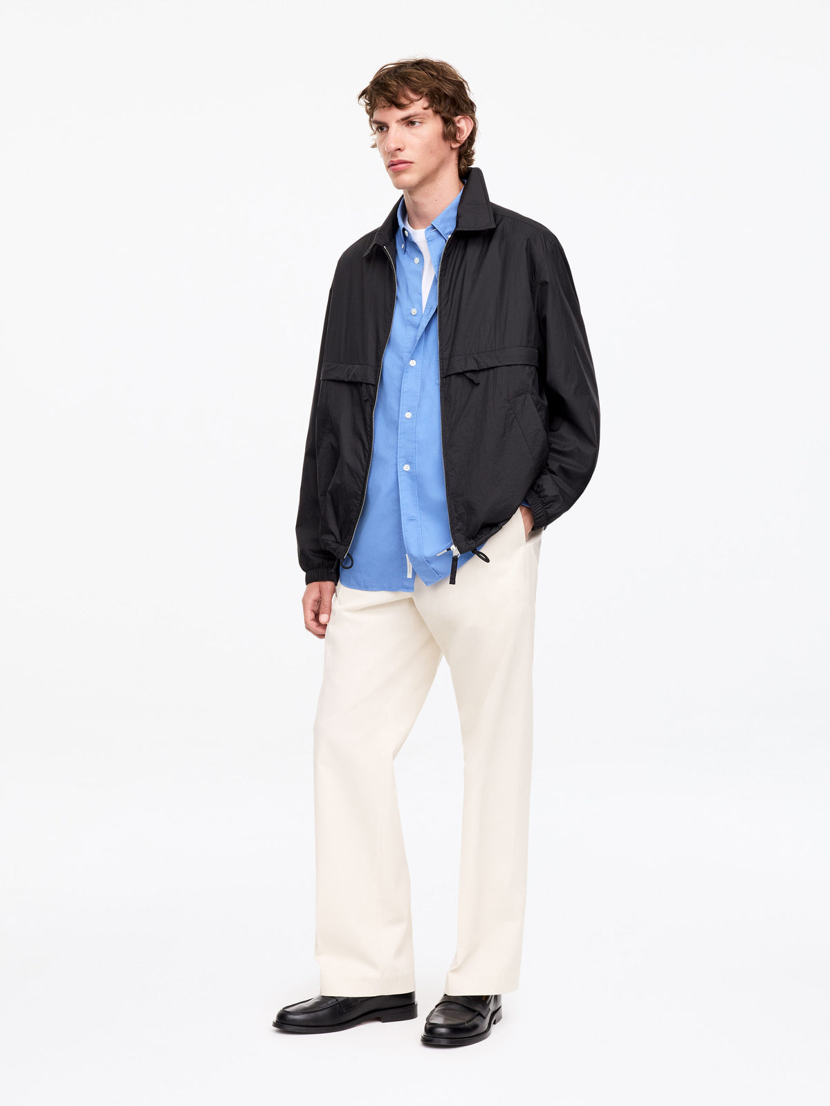 Relaxed Poplin Shirt - Blue - Image 3