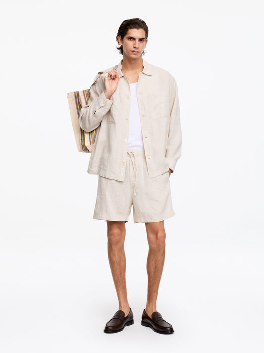 Linen Shorts - Beige