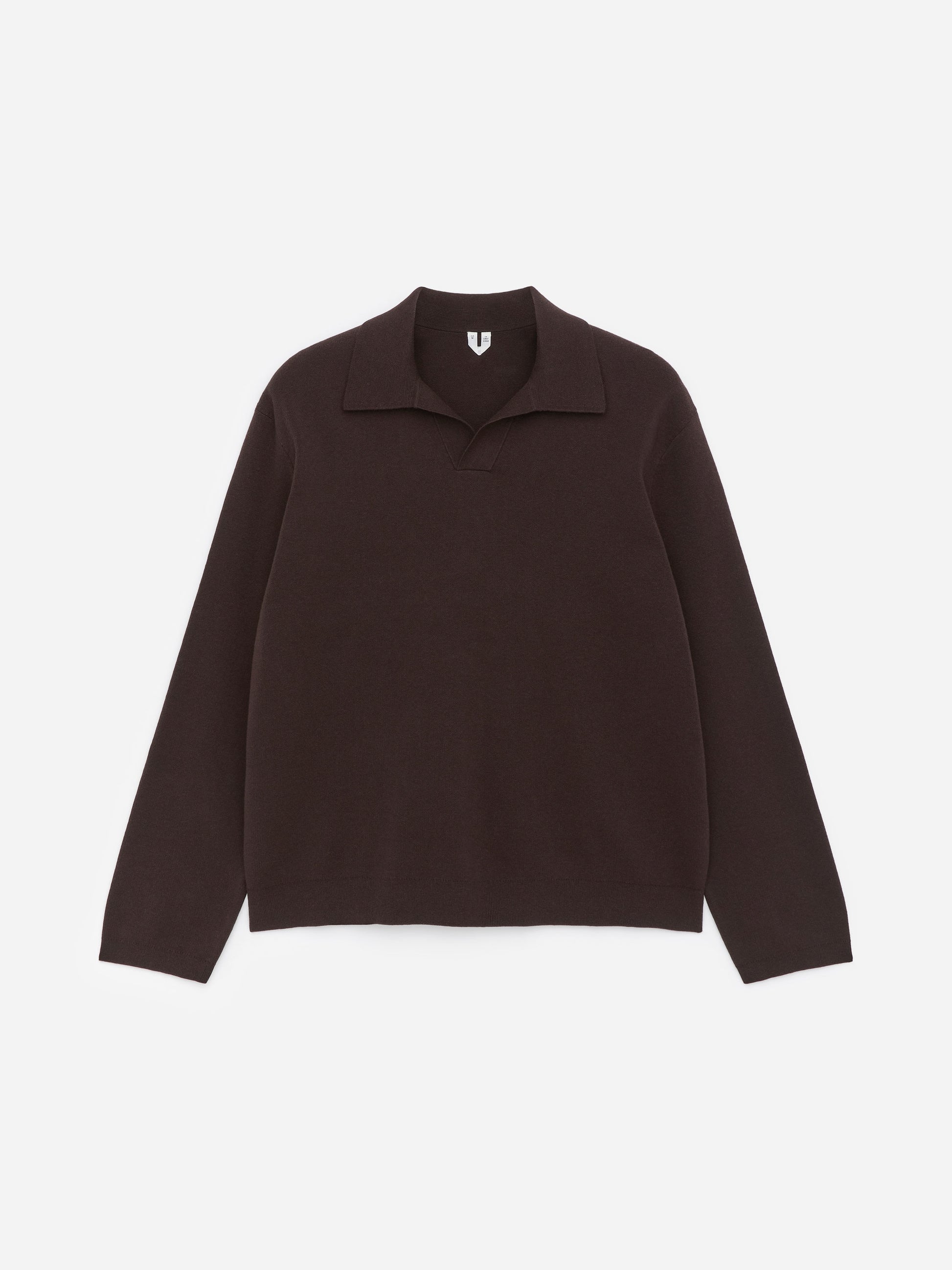 Cotton Silk Blend Polo Shirt - Brown - Image 5