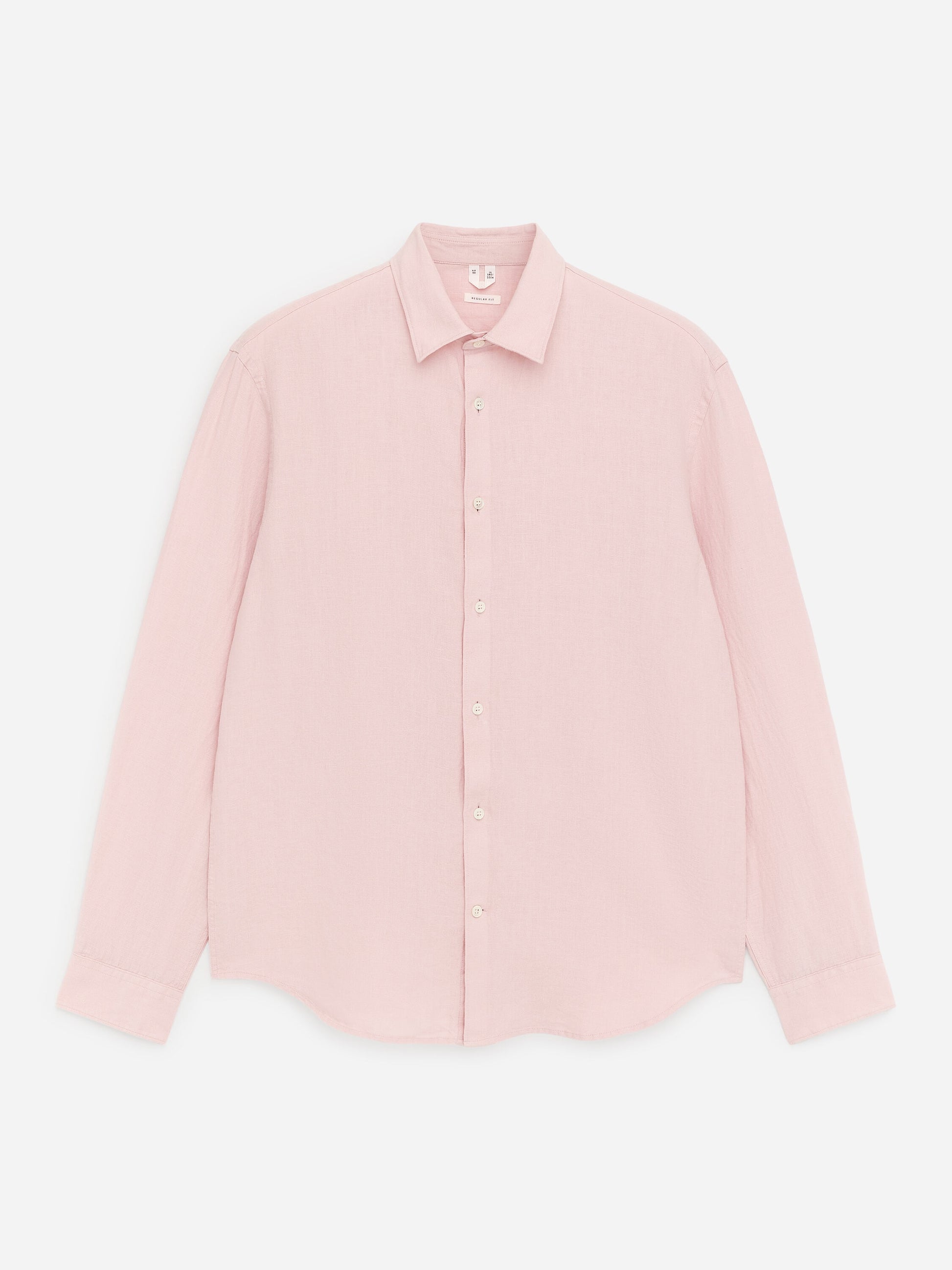 Regular Linen Shirt - Pink - Image 9