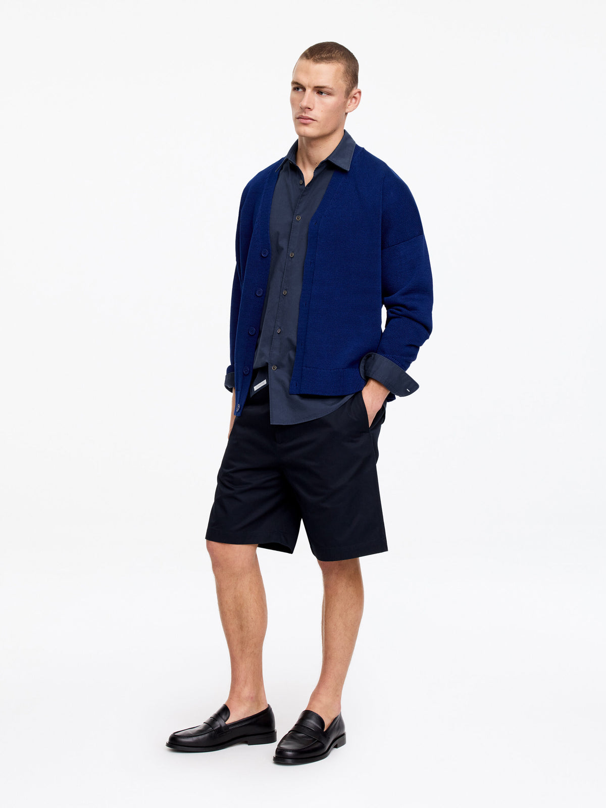 Regular Cotton Lyocell Shirt - Blue - Image 3