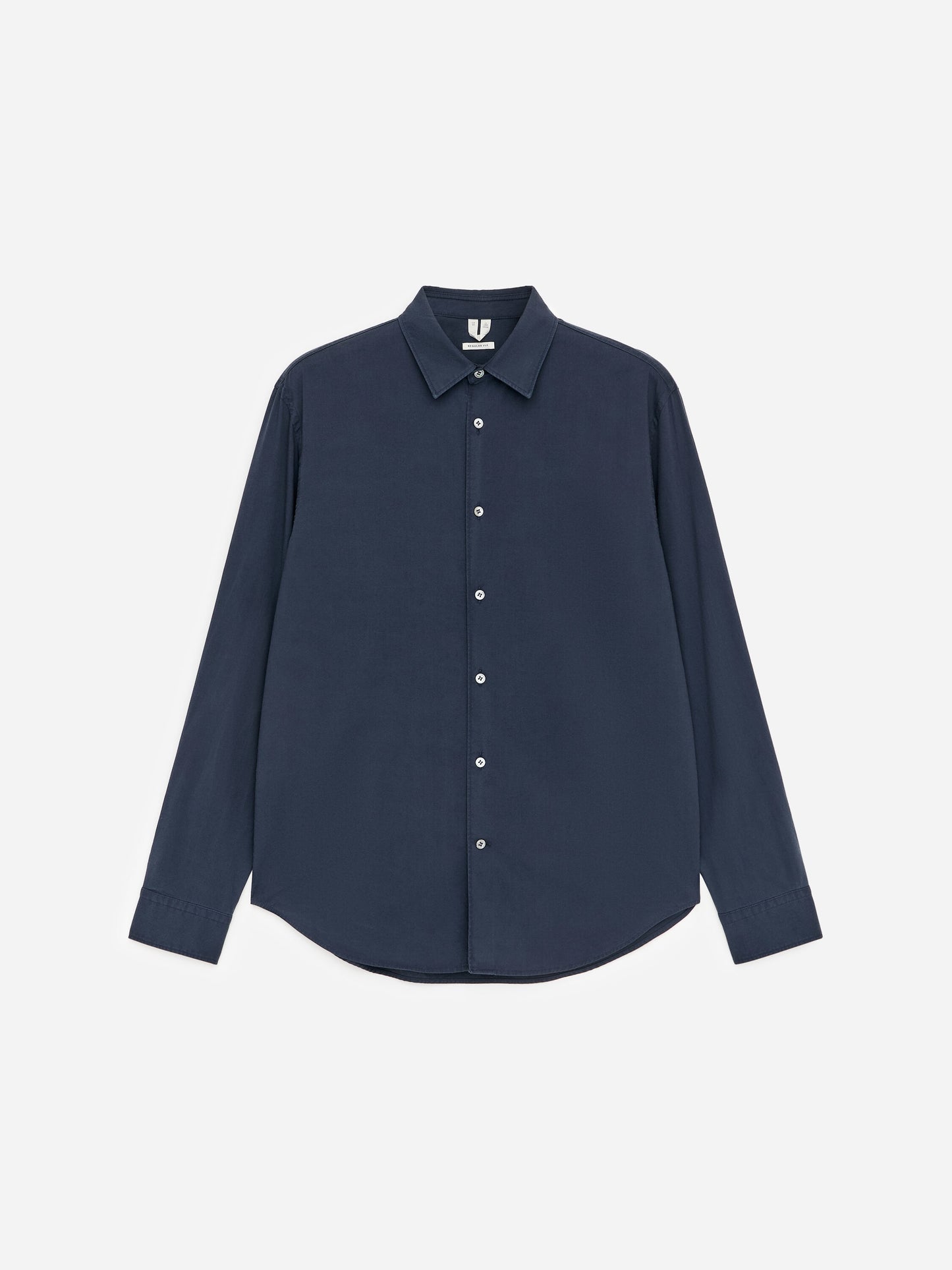 Regular Cotton Lyocell Shirt - Blue - Image 5