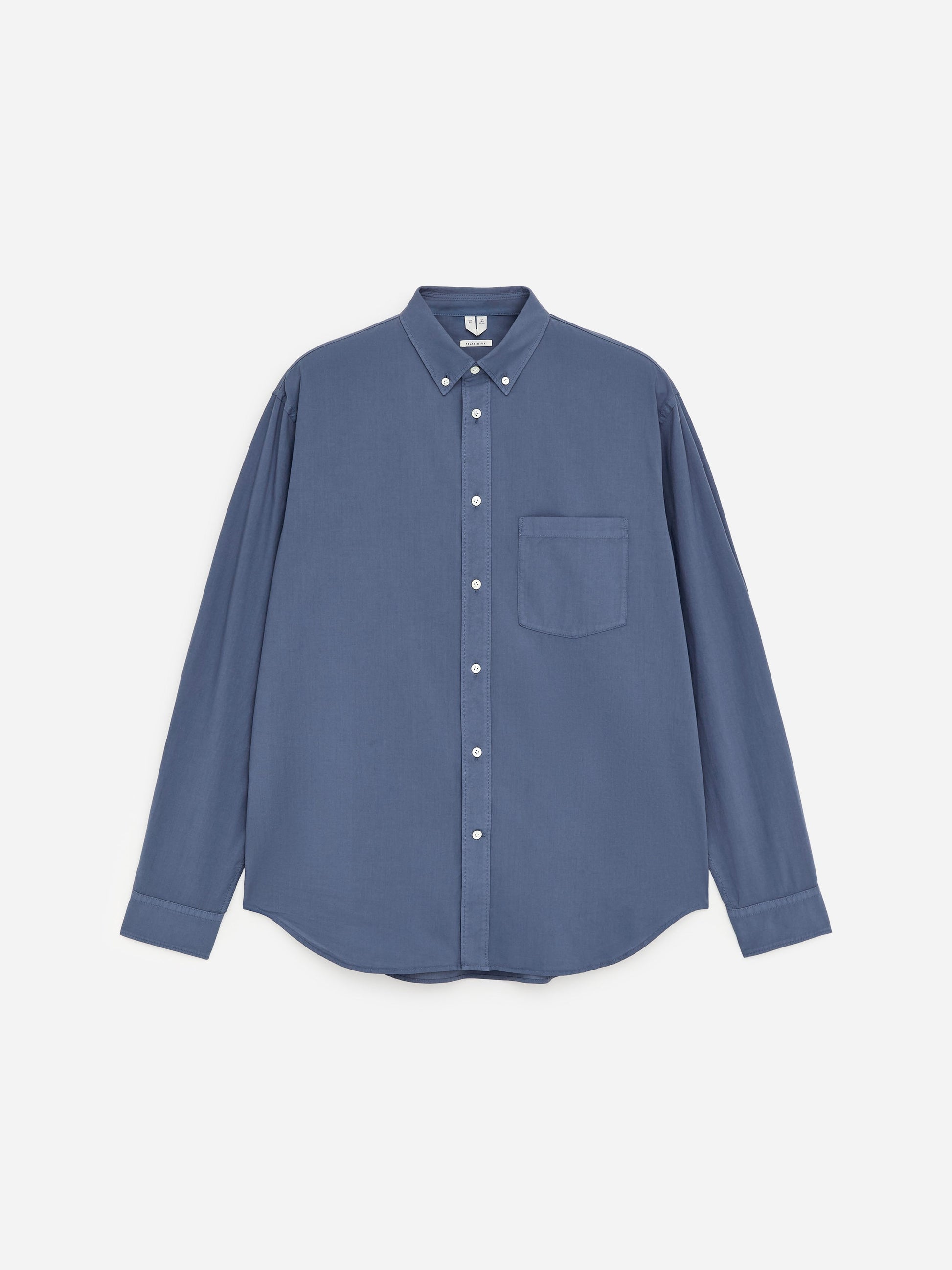 Relaxed Poplin Shirt - Blue - Image 5