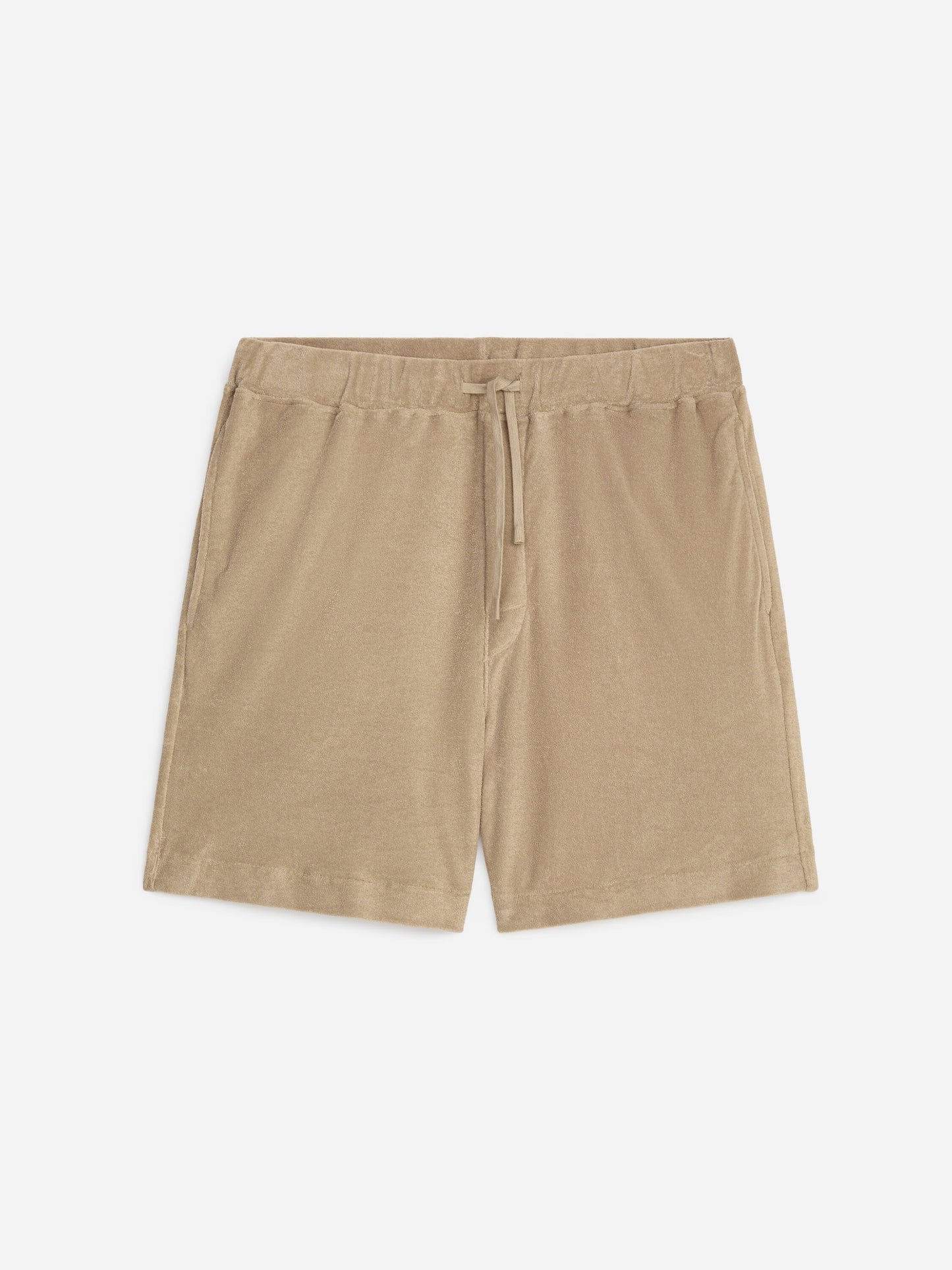 Cotton Towelling Shorts - Beige - Image 5