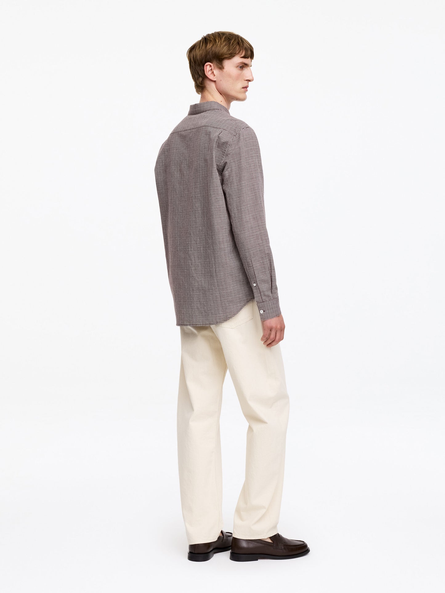 Regular Cotton Linen Shirt - Brown - Image 3