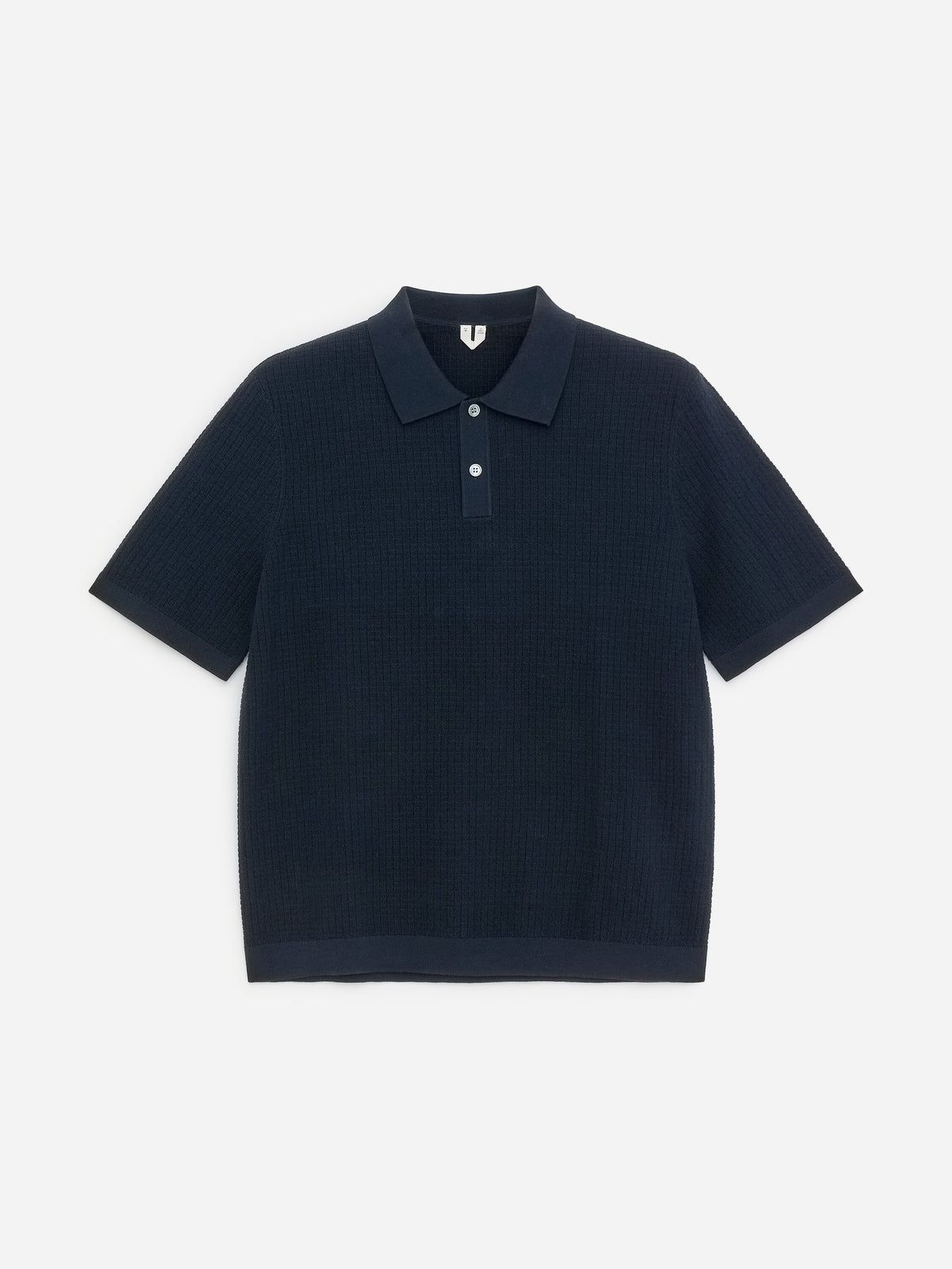 Knitted Cotton Polo Shirt - Blue - Image 9