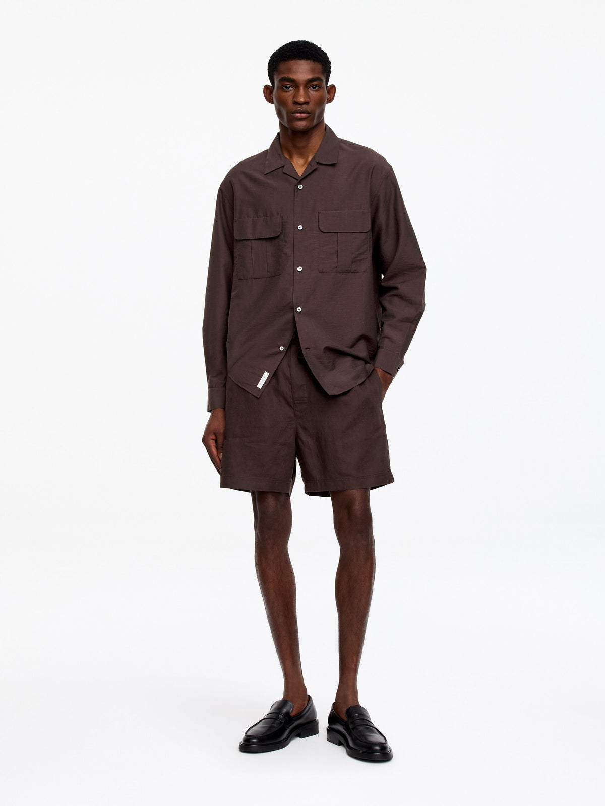 Linen Shorts - Brown