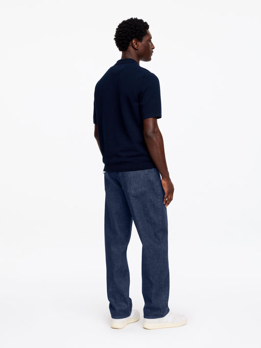 Textured Polo Shirt - Blue - Image 2