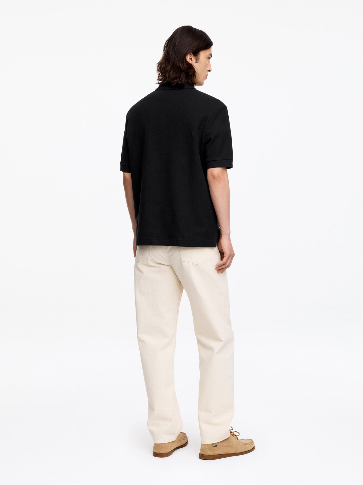 Polo Zip Shirt - Black - Image 3