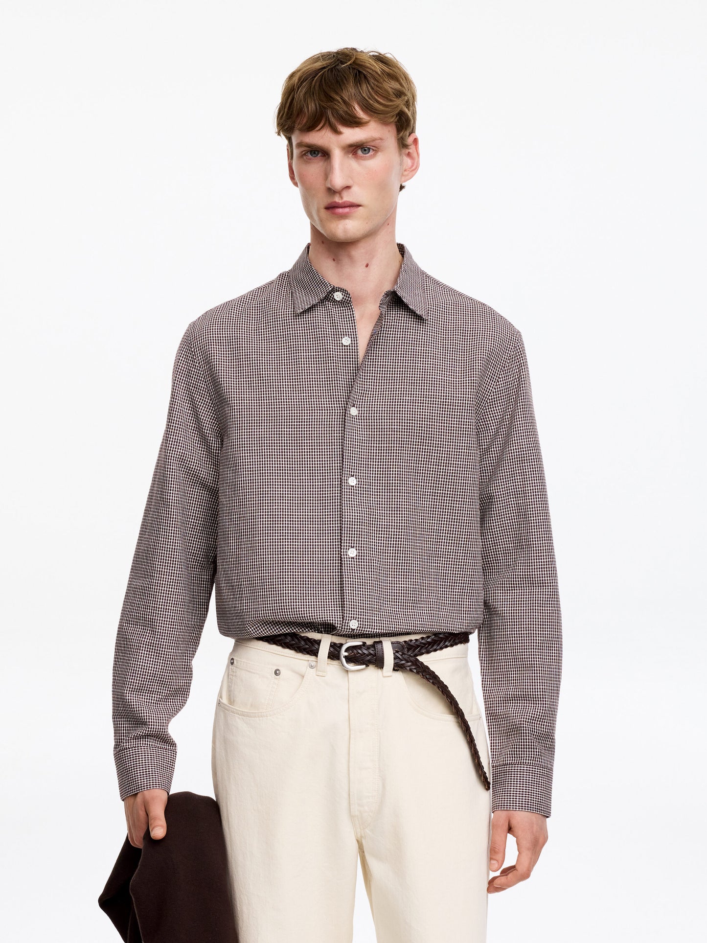 Regular Cotton Linen Shirt - Brown
