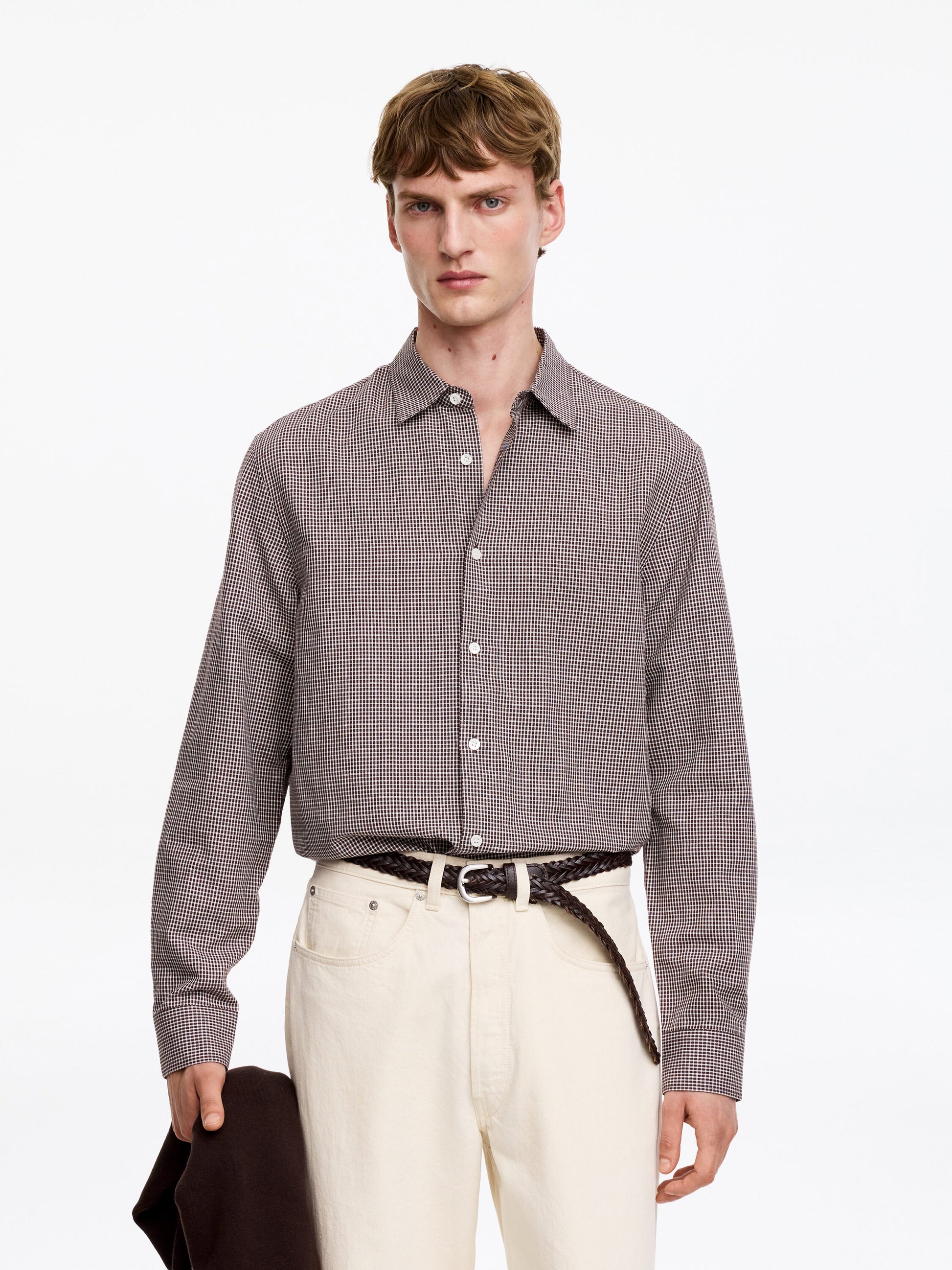 Regular Cotton Linen Shirt - Brown