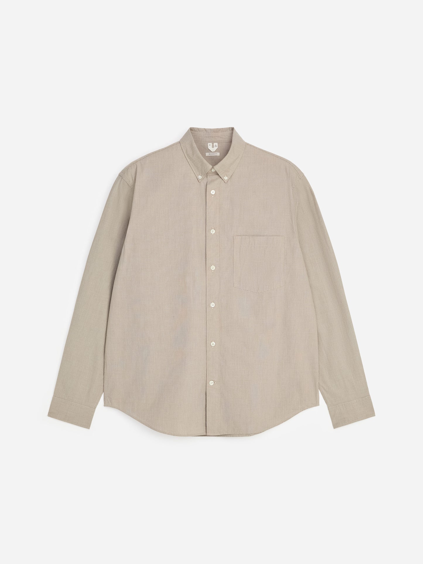 Relaxed Checkered Shirt - Beige - Image 5