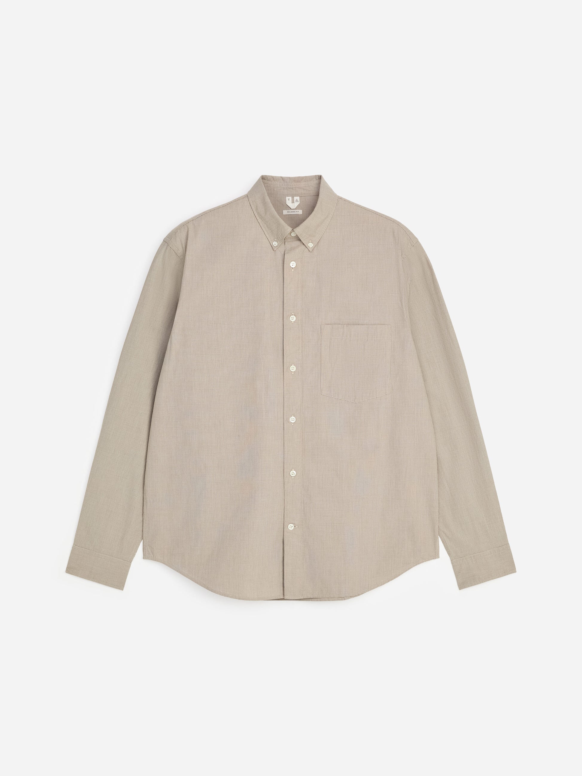 Relaxed Checkered Shirt - Beige - Image 5