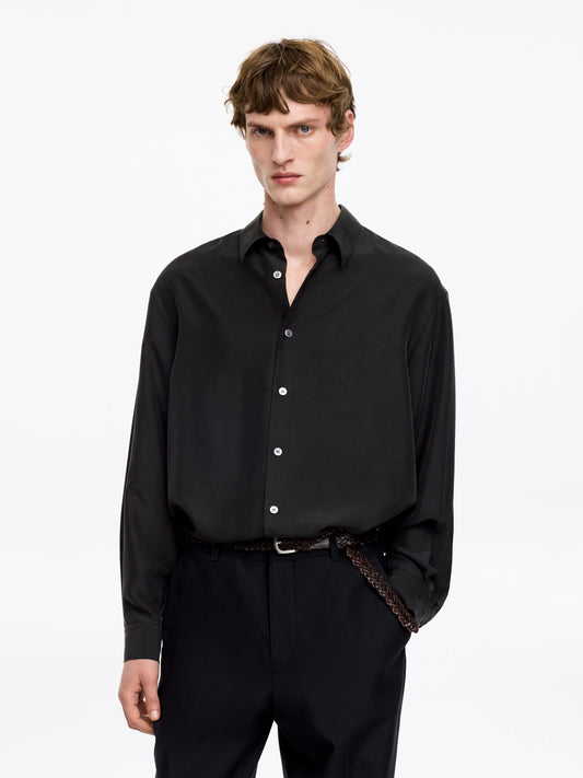 Relaxed Silk Shirt - Black