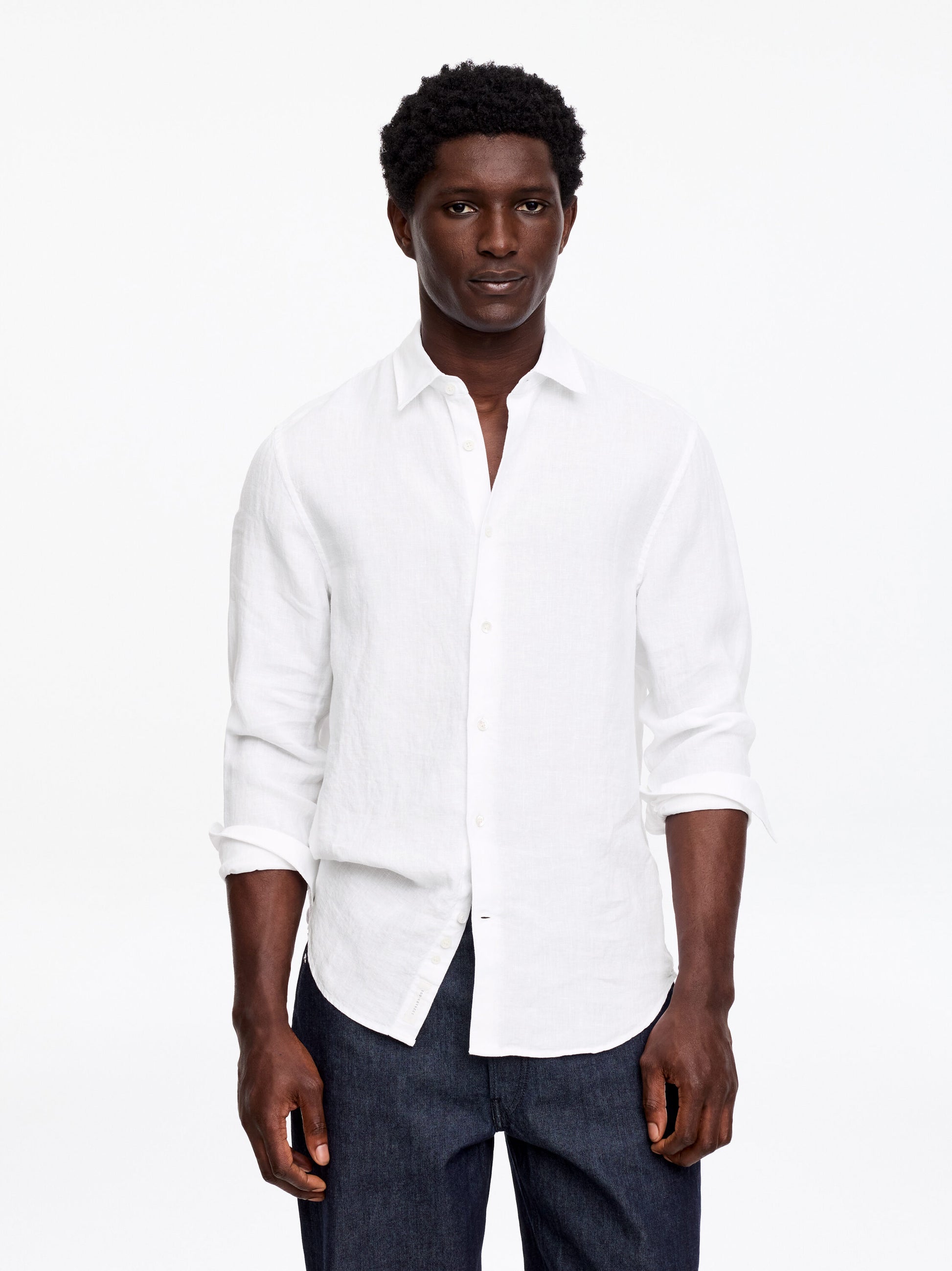 Regular Linen Shirt - White