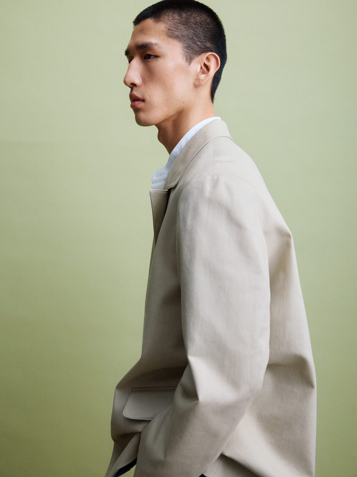 Band-Collar Poplin Shirt - White - Image 7