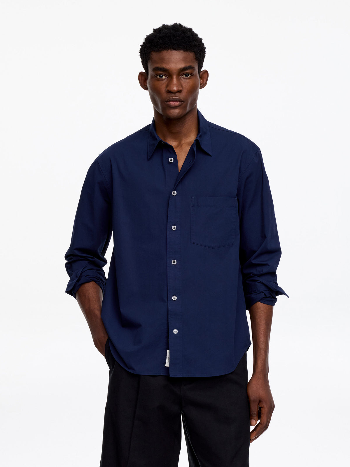 Relaxed Cotton Twill Shirt - Blue