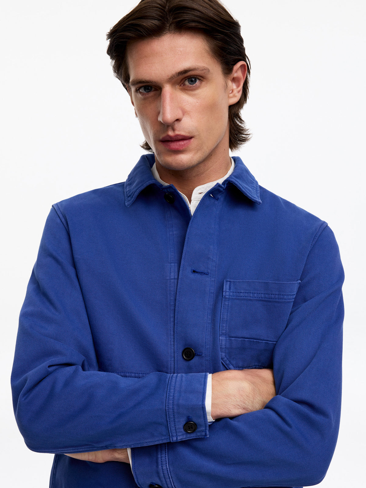 Overdyed Twill Overshirt - Blue - Image 5