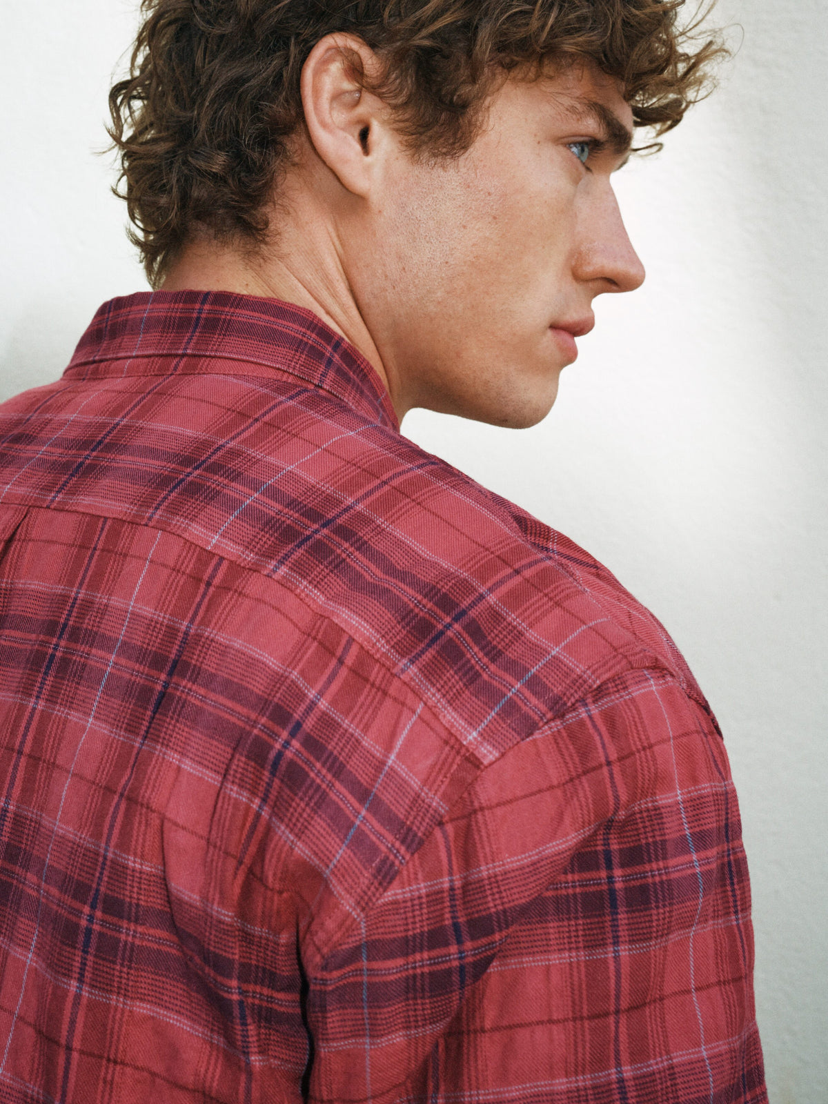Regular Flannel Shirt - Red - Image 7