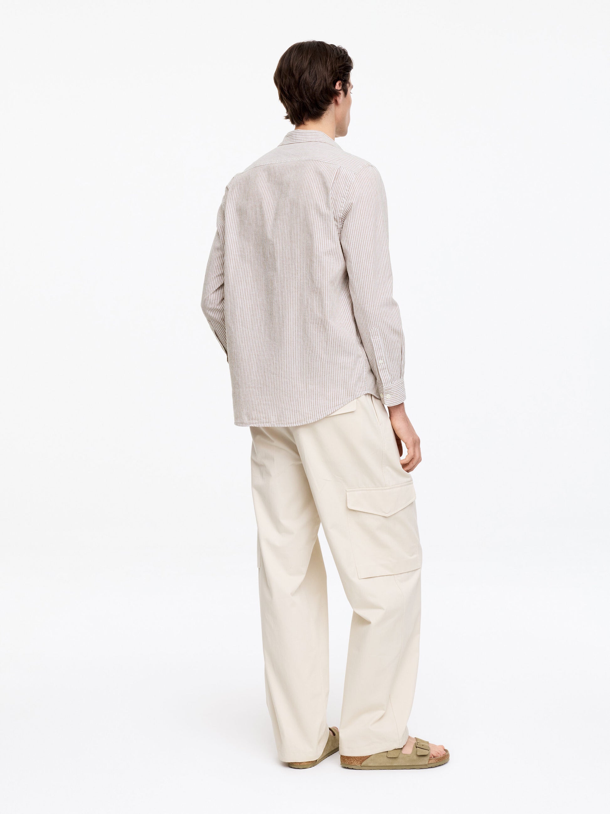 Cotton Blend Shirt - Brown - Image 6