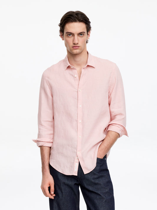 Regular Linen Shirt - Pink