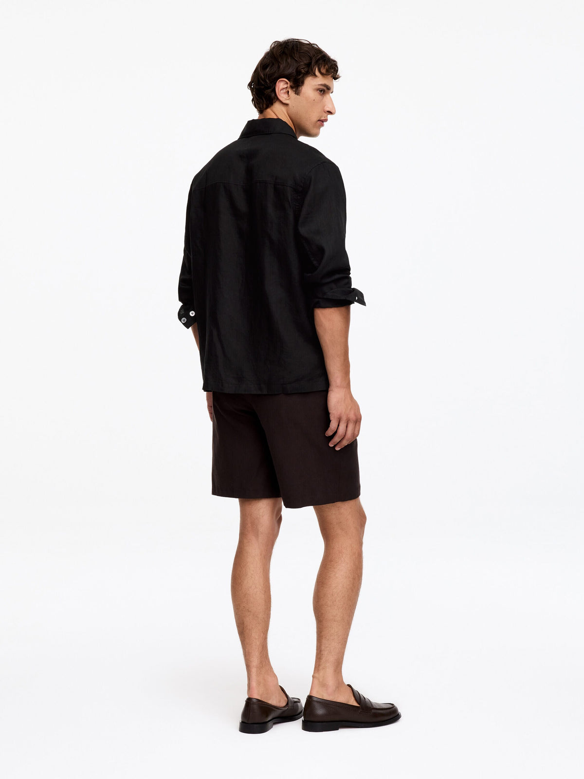 Relaxed Linen Shirt - Black - Image 3