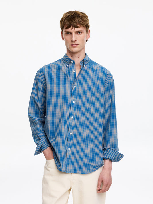 Relaxed Cotton Shirt - Blue