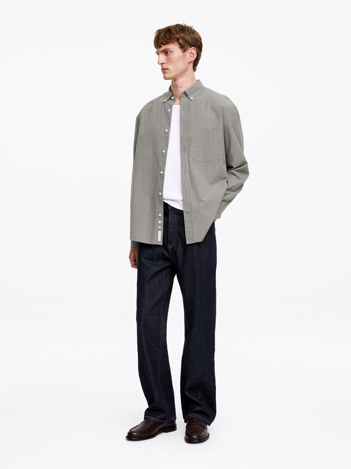 Relaxed Cotton Shirt - Grey - Image 3