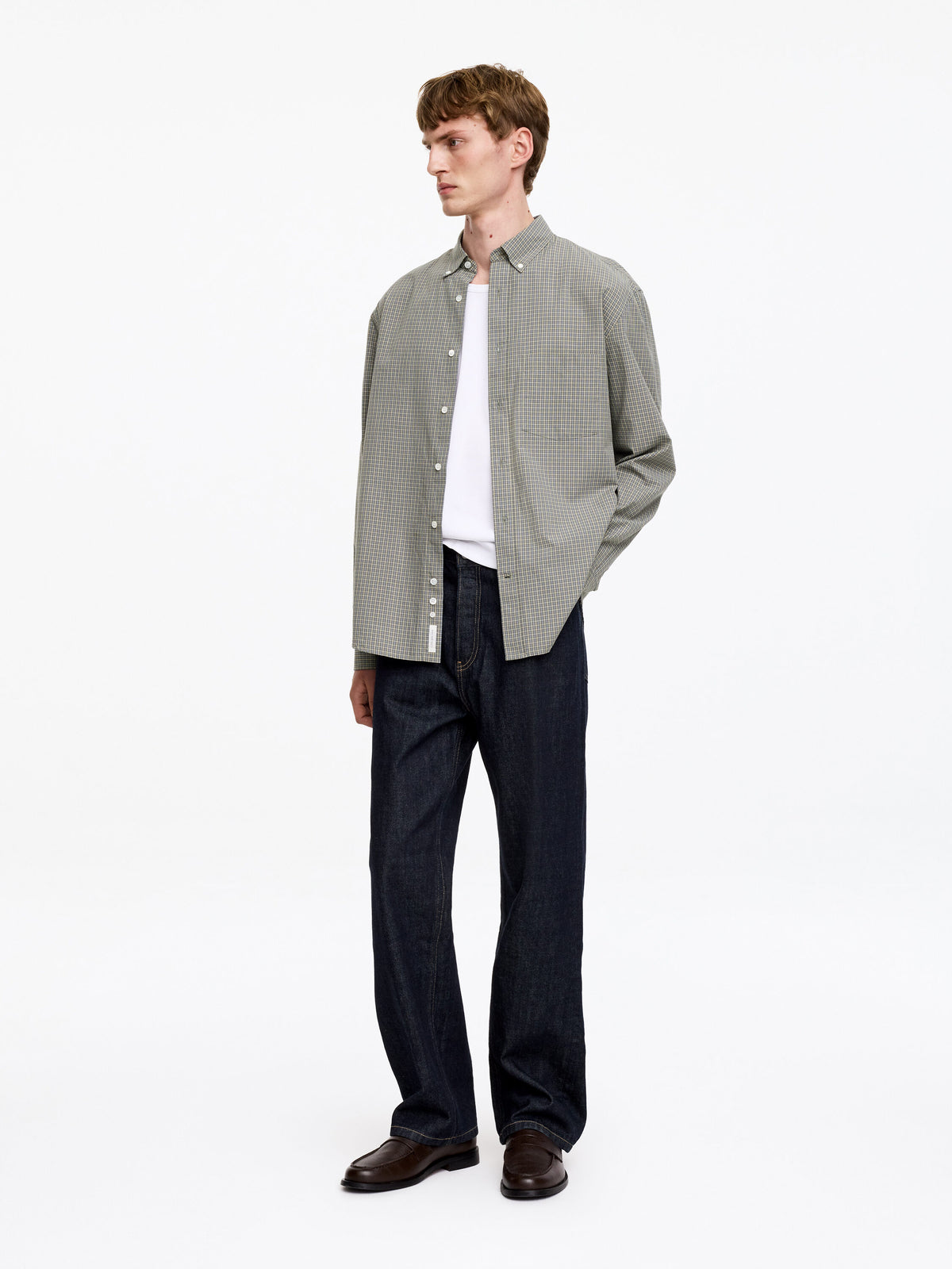 Relaxed Cotton Shirt - Grey - Image 3